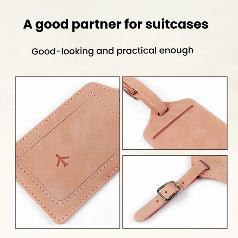 2PCS Premium Luggage Tag Boarding Pass Holder In PU Leather For Secure Travel Essentials 2