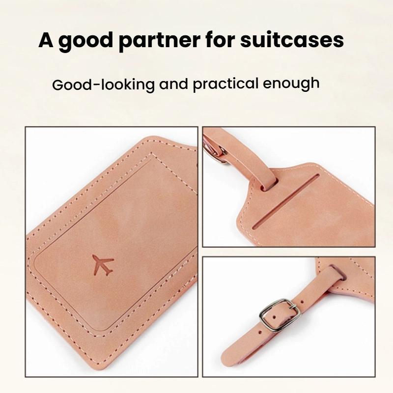 2PCS Premium Luggage Tag Boarding Pass Holder In PU Leather For Secure Travel Essentials 2