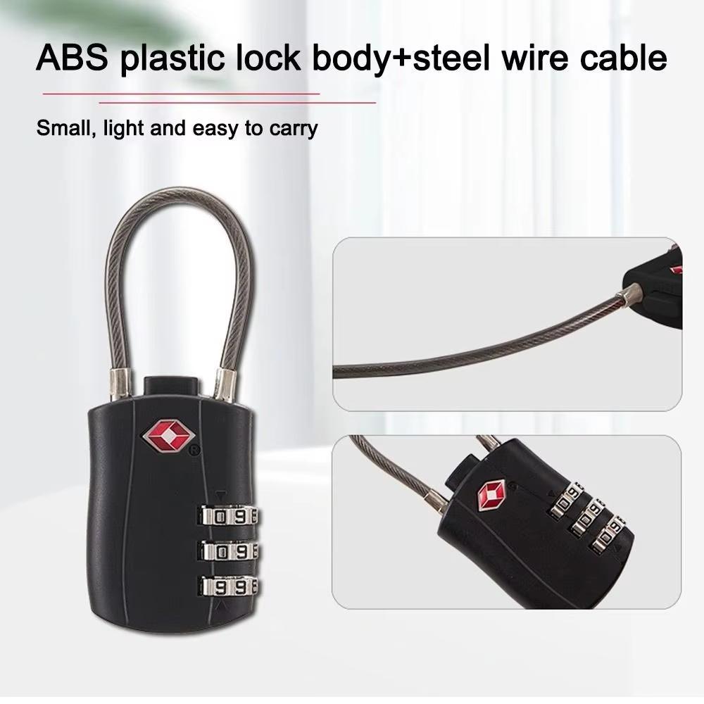 3Digit Cable Luggage Lock For Suitcases Travel Bags Gym Lockers 2