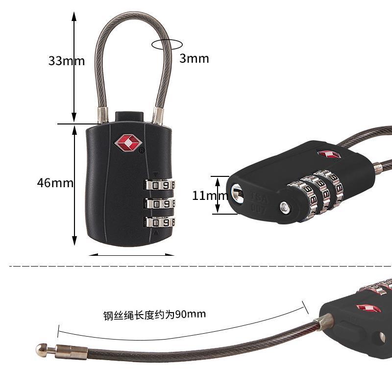 3Digit Cable Luggage Lock For Suitcases Travel Bags Gym Lockers 6