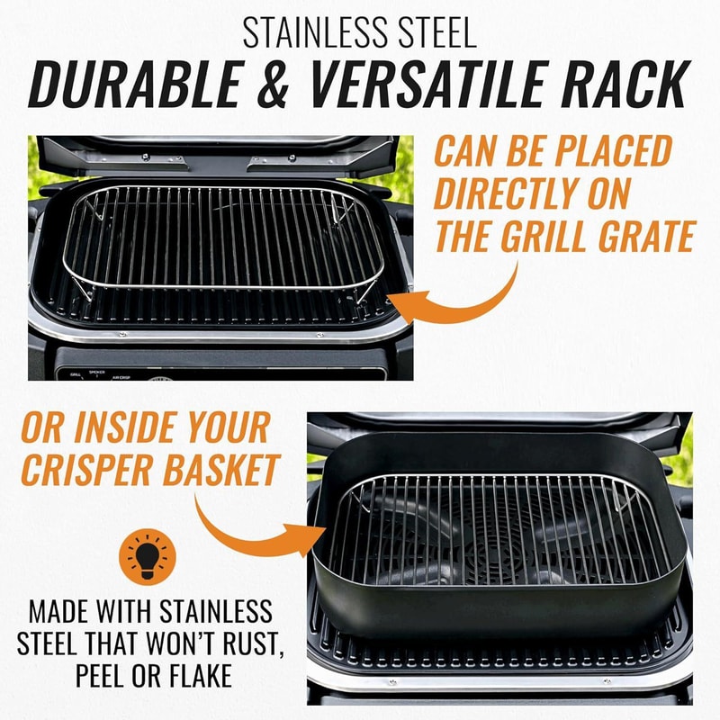 Woodfire Grill Rack Stainless Steel Stacked Cooking Rack for Outdoor Grills