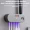 Smart UV Toothbrush Sanitizer Wall Mounted Holder with Automatic Toothpaste Dispenser