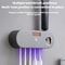 Smart UV Toothbrush Sanitizer Wall Mounted Holder with Automatic Toothpaste Dispenser