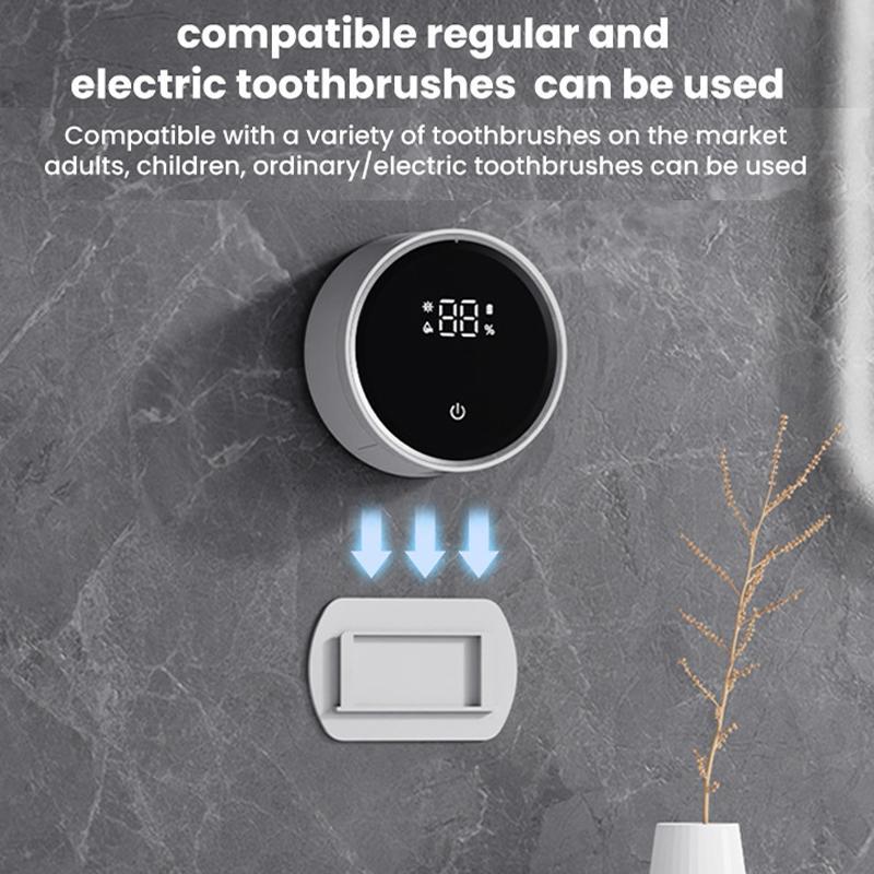 Smart UV Toothbrush Sanitizer Holder with Razor Rack & Sensor Display