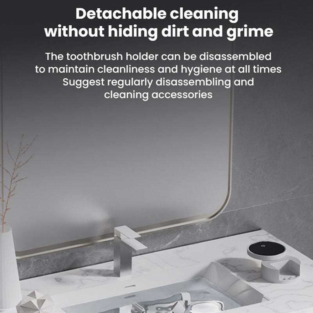 Smart UV Toothbrush Sanitizer Holder with Razor Rack & Sensor Display