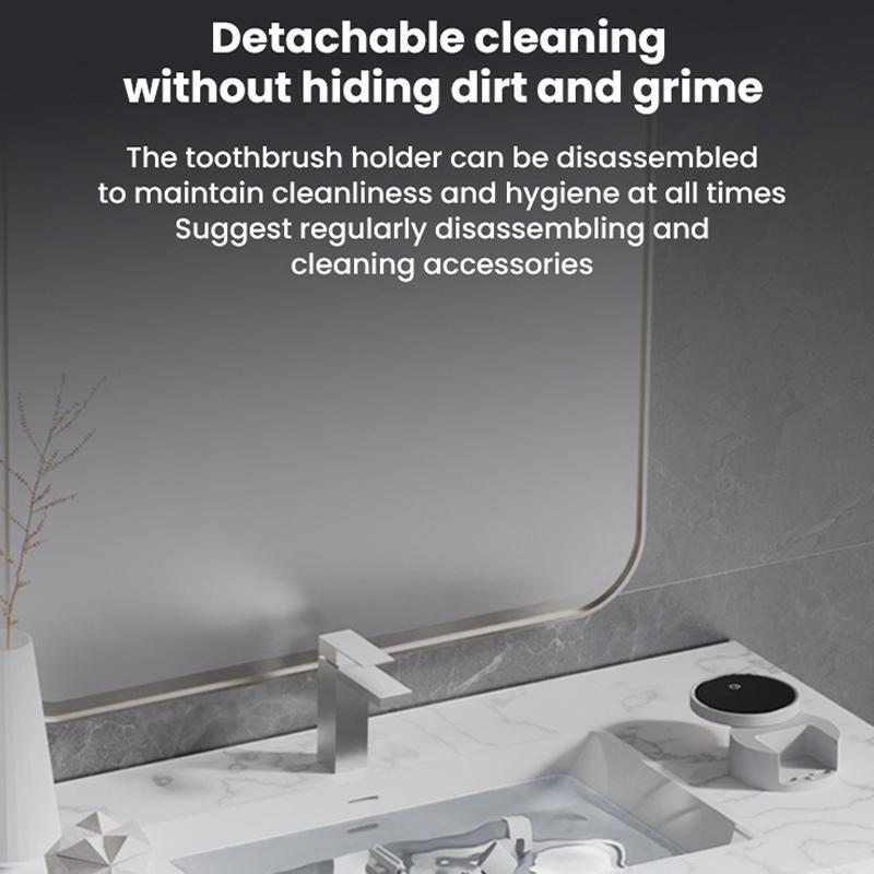 Smart UV Toothbrush Sanitizer Holder with Razor Rack & Sensor Display
