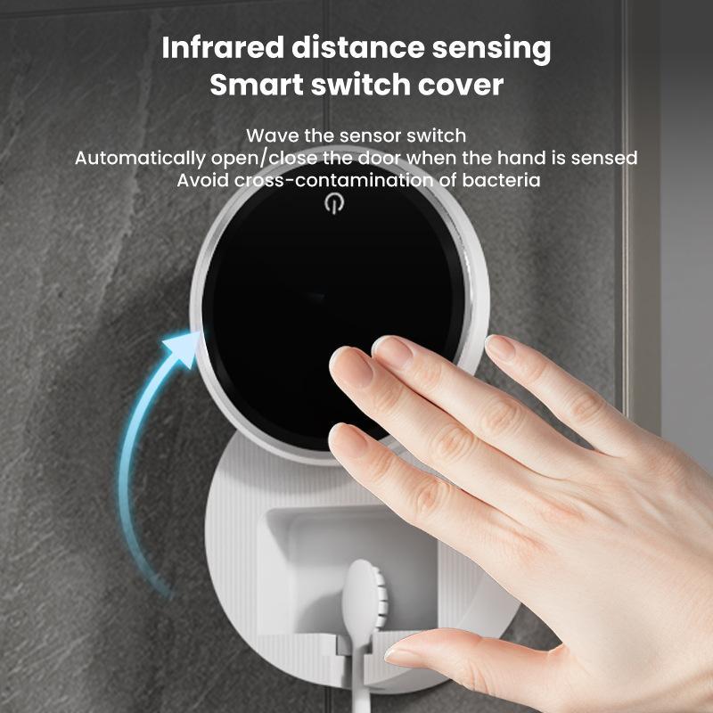 Smart UV Toothbrush Sanitizer Holder with Razor Rack & Sensor Display