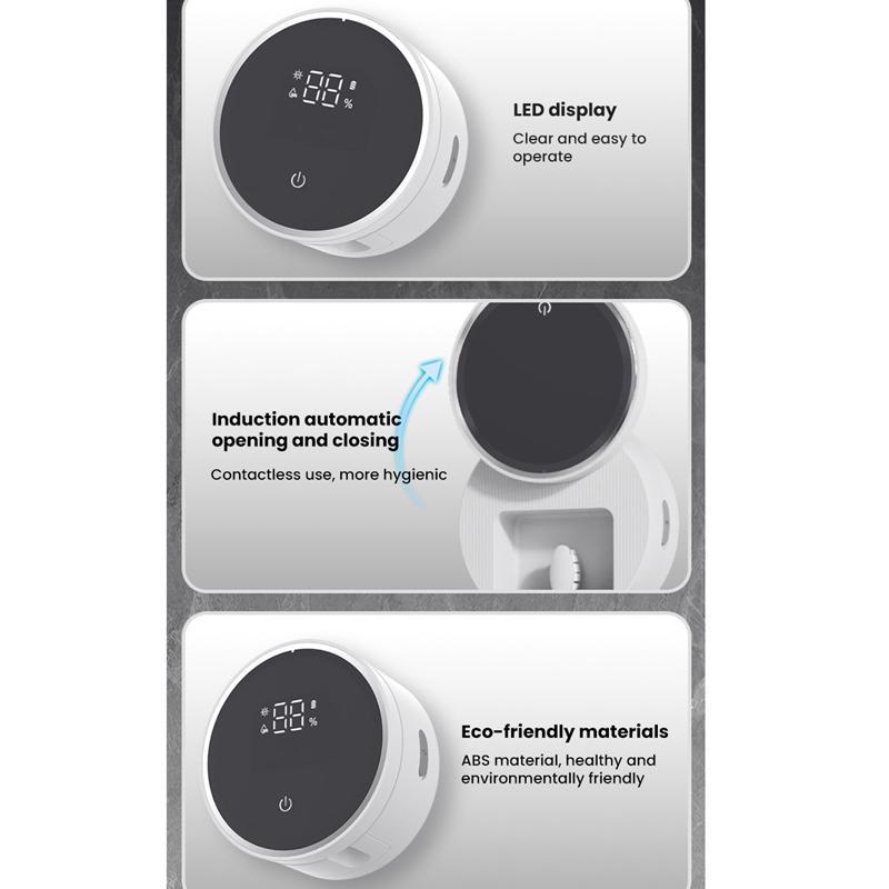 Smart UV Toothbrush Sanitizer Holder with Razor Rack & Sensor Display