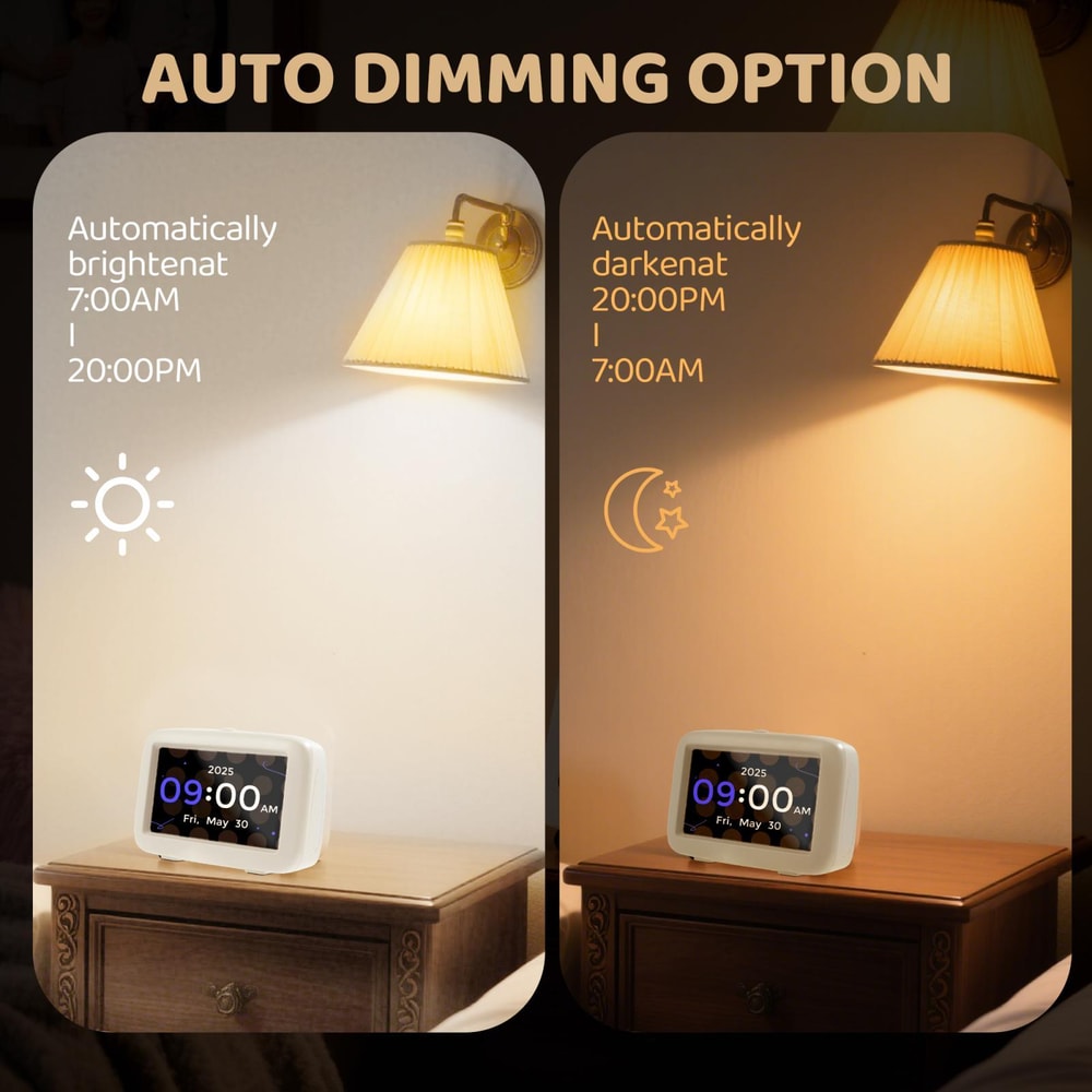 4.3 Inch Digital Dementia Clock with Date Display and Auto Brightness