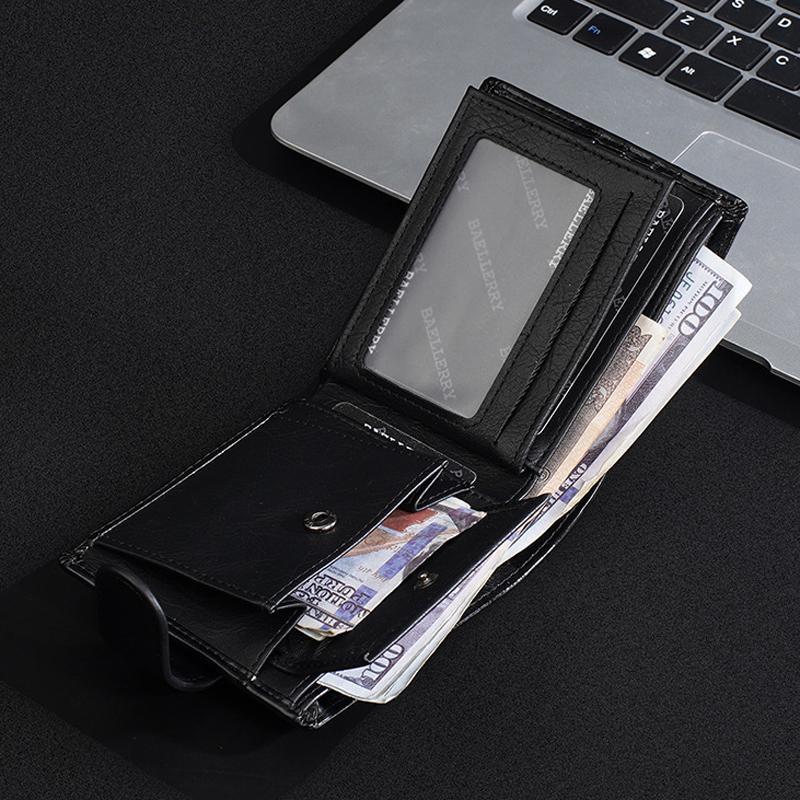 Vintage RFID Mens Wallet With Zipper Coin Pocket And Multi Card Slots 1