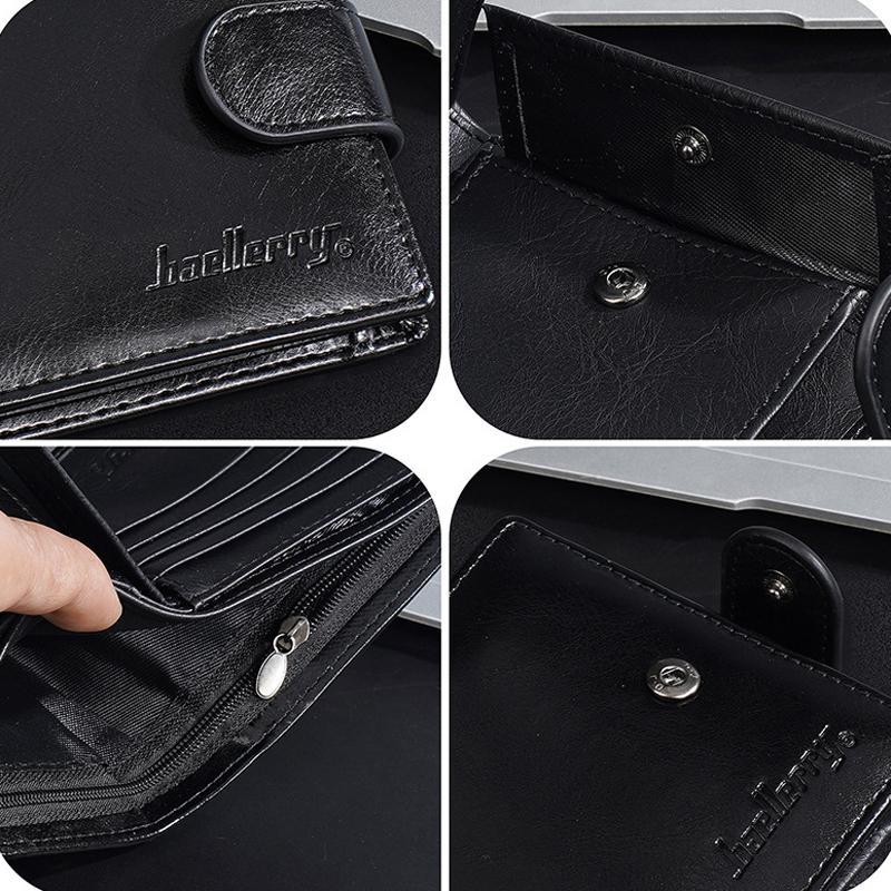 Vintage RFID Mens Wallet With Zipper Coin Pocket And Multi Card Slots 2