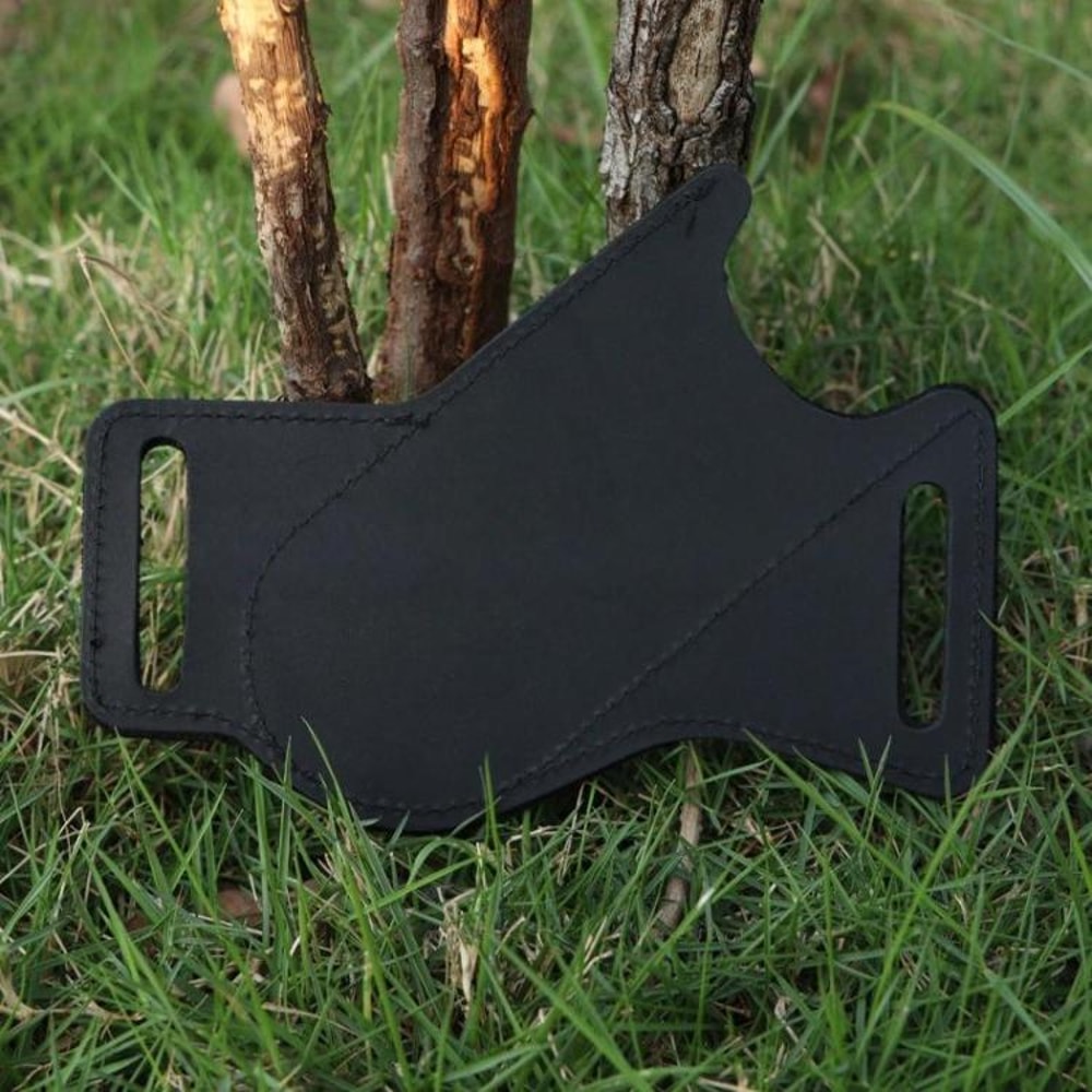 Cowhide Folding Knife Sheath Belt Pouch For Camping Hunting Everyday Carry 4