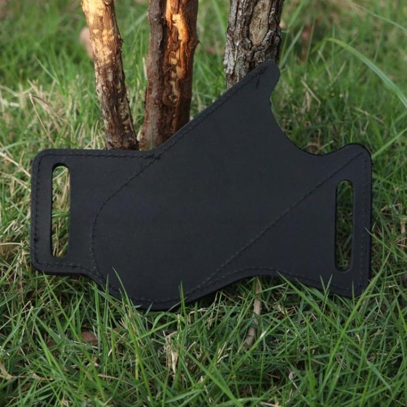 Cowhide Folding Knife Sheath Belt Pouch For Camping Hunting Everyday Carry 4