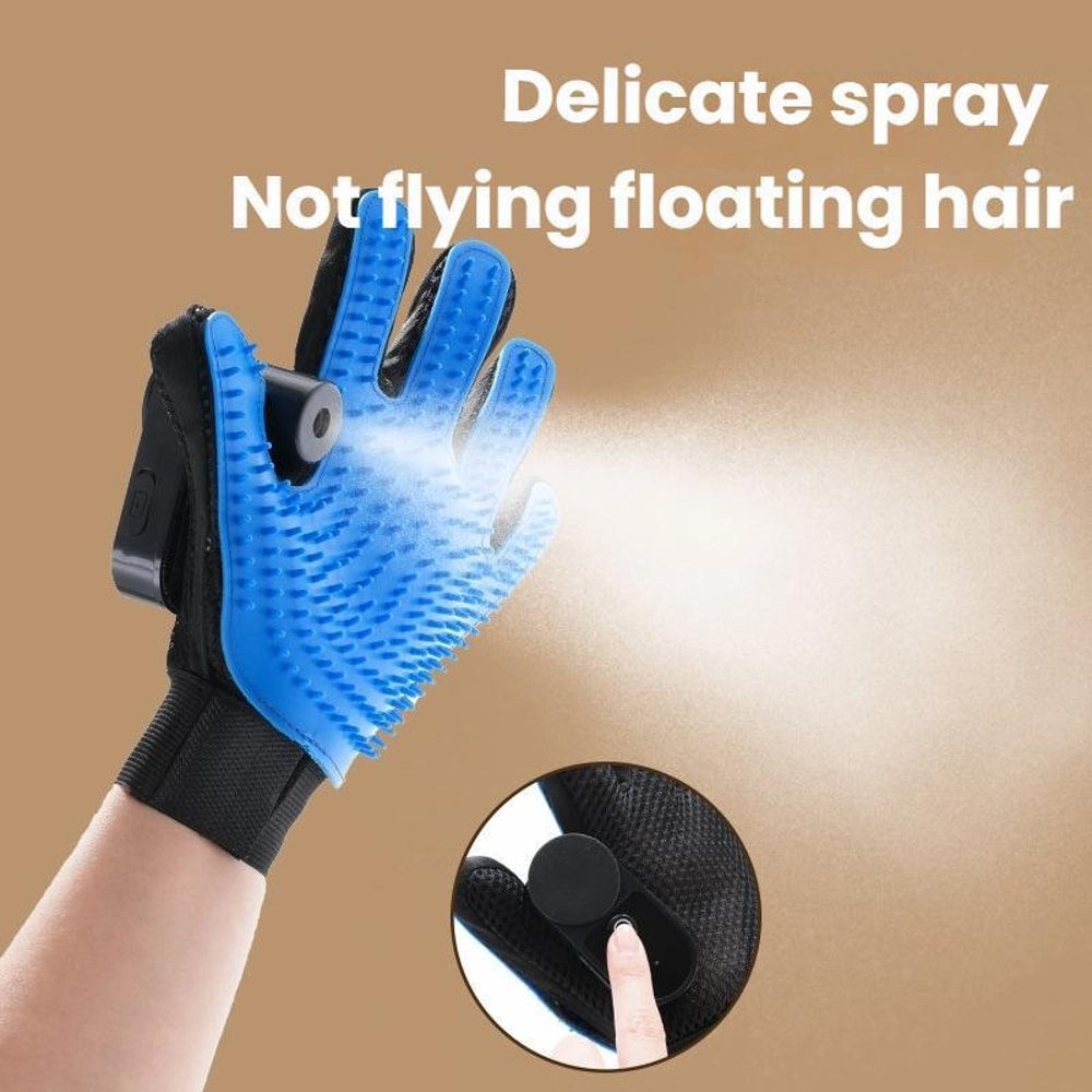 Pet Grooming Gloves For Cats Dogs With Massage Brush Water Mist Cleaner 9