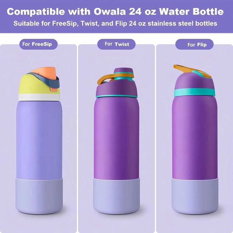 3pcs Owala Bottle Boot Silicone Base Protectors For 24oz Free Sip Twist Flip Bottles 3