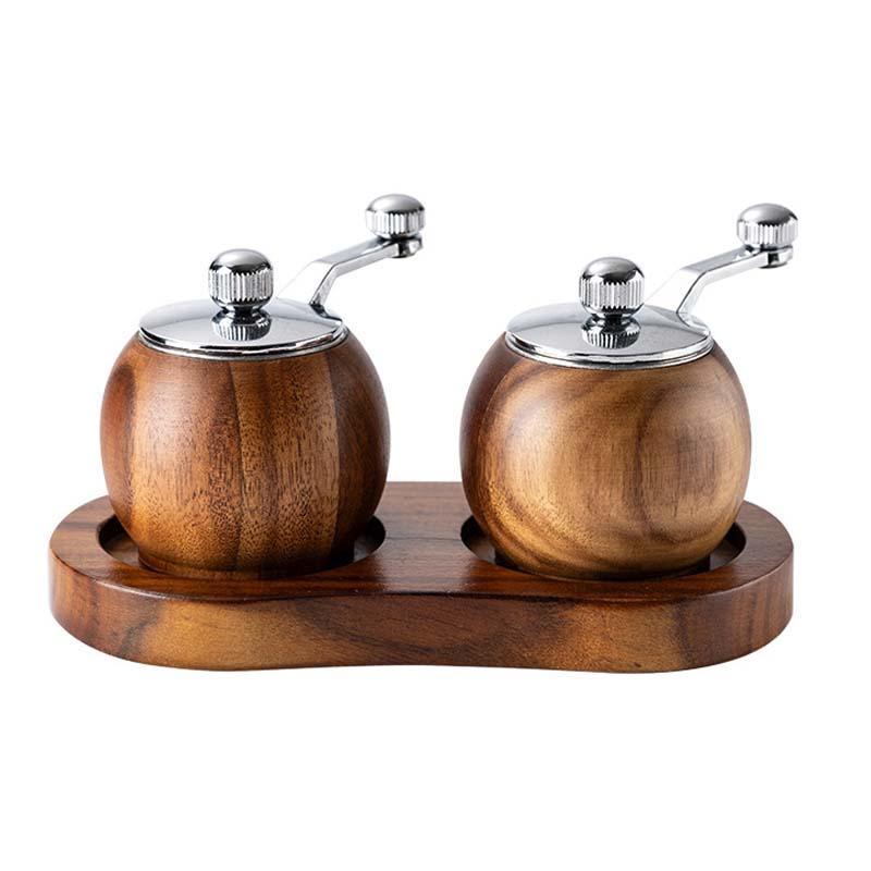 Wood Manual Pepper Grinder With Ceramic Core Adjustable Spice Mill 9