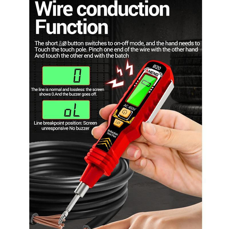 Smart Voltage Tester Pen with Digital Display & Non-Contact Breakpoint Detection
