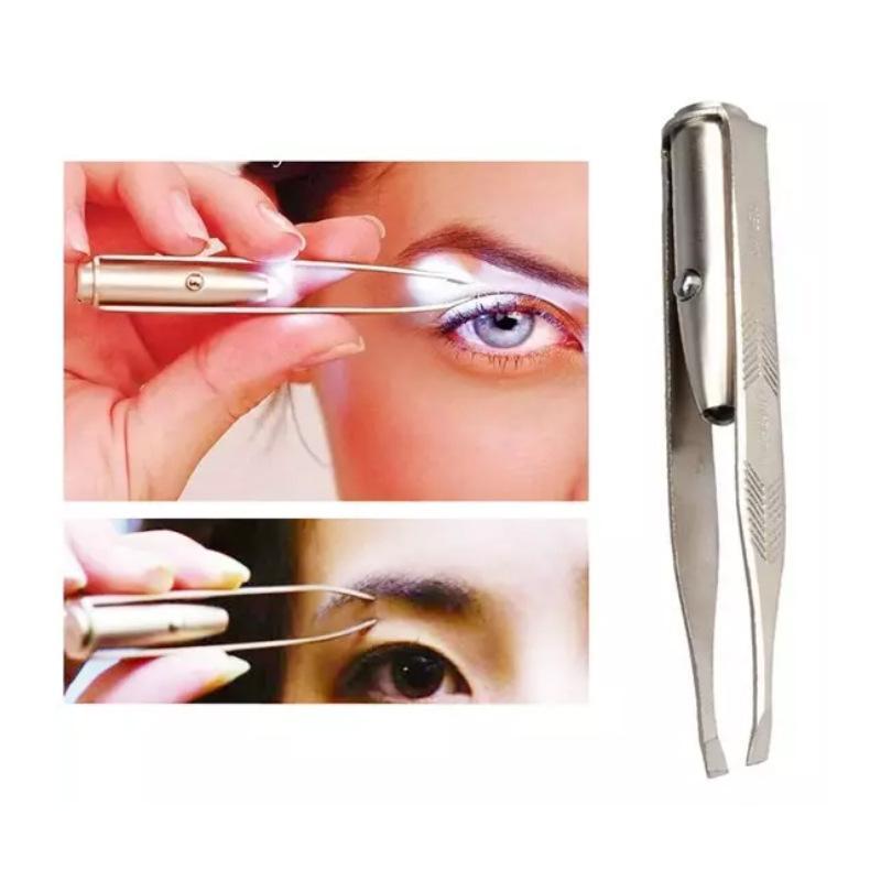 LED Eyebrow Trimmer & Precision Eyelash Curler for Travel Makeup Care