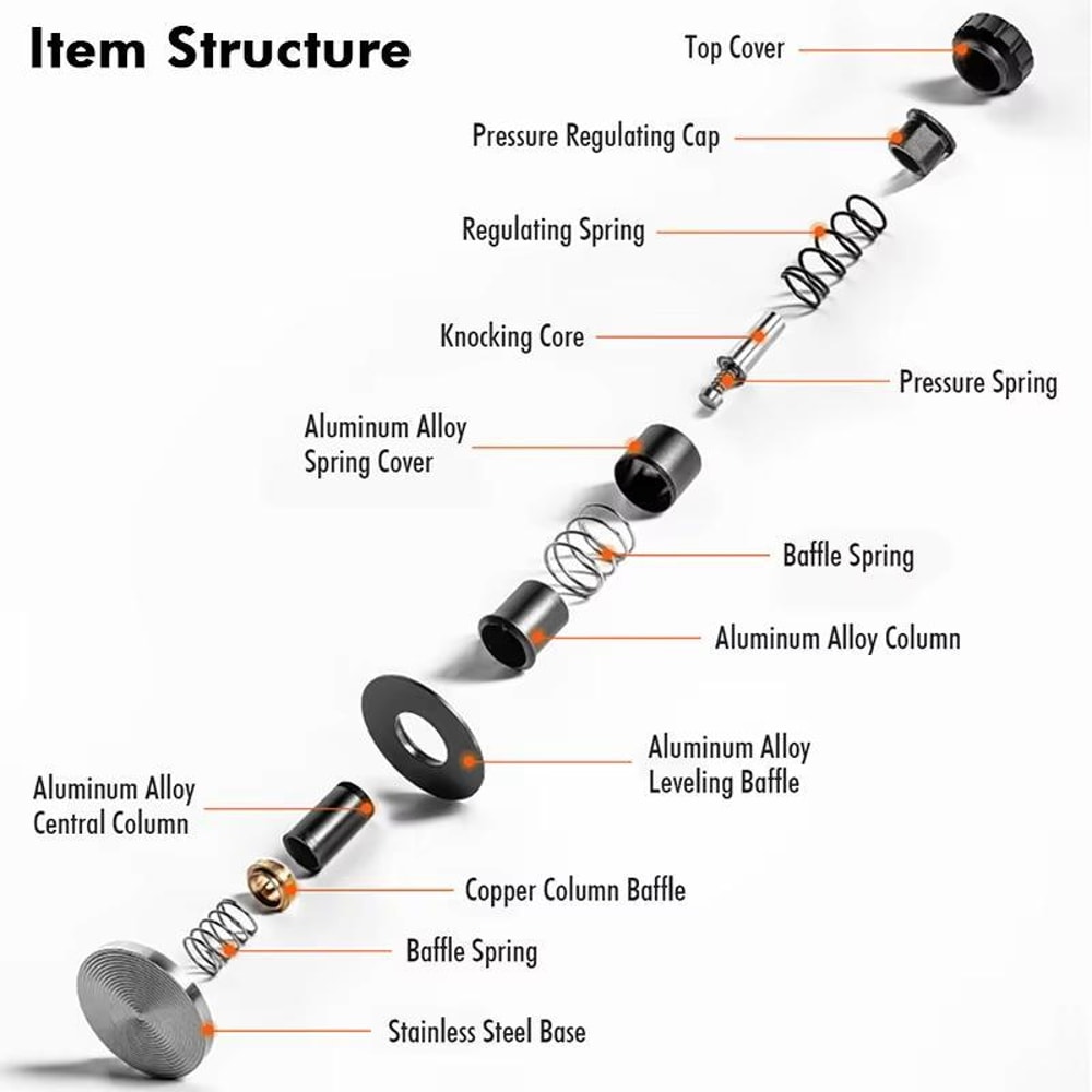 Precision Impact Espresso Tamper Adjustable Spring Loaded Coffee Tamper With Stainless Steel Base 6