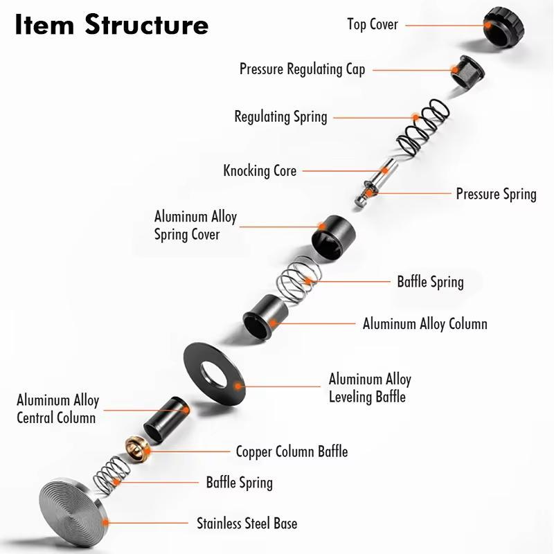 Precision Impact Espresso Tamper Adjustable Spring Loaded Coffee Tamper With Stainless Steel Base 6
