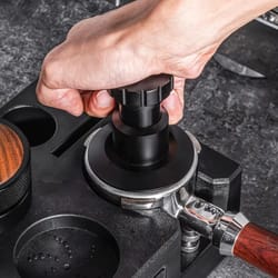 precision impact espresso tamper adjustable spring loaded coffee tamper with stainless steel base