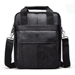 vintage leather messenger bag for men business commuter crossbody briefcase