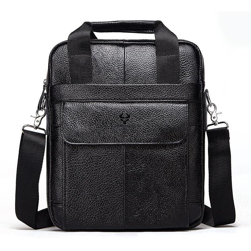 Vintage Leather Messenger Bag For Men Business Commuter Crossbody Briefcase 0