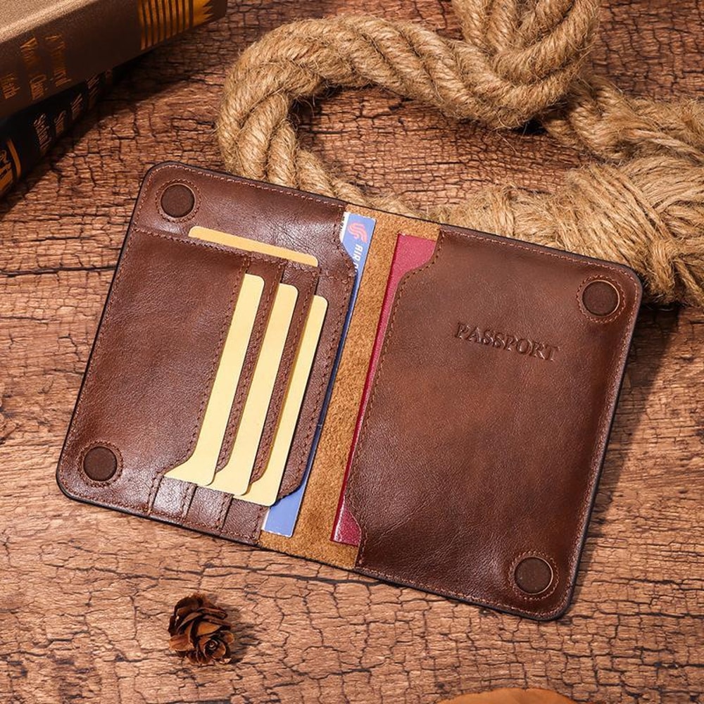 Premium Leather Passport Holder Travel Wallet With Card Slots For Men Women 1