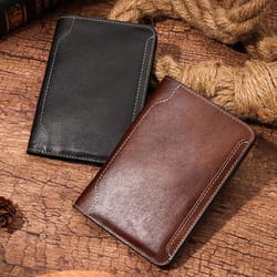 premium leather passport holder travel wallet with card slots for men & women
