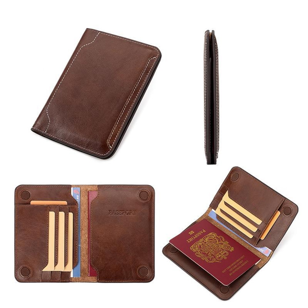 Premium Leather Passport Holder Travel Wallet With Card Slots For Men Women 2