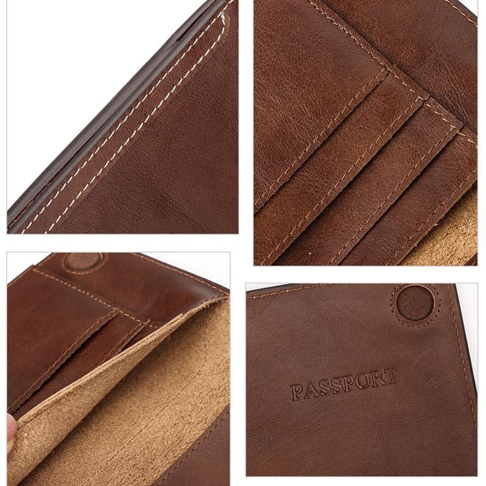 Premium Leather Passport Holder Travel Wallet With Card Slots For Men Women 3