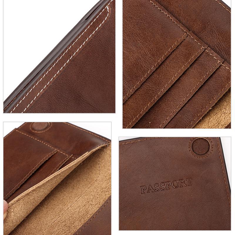 Premium Leather Passport Holder Travel Wallet With Card Slots For Men Women 3