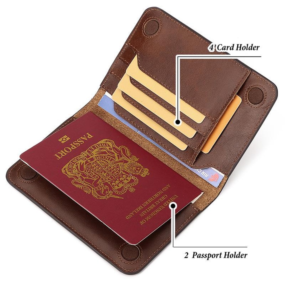 Premium Leather Passport Holder Travel Wallet With Card Slots For Men Women 4