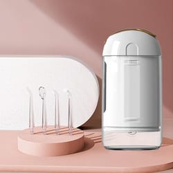 portable water flosser for teeth cleaning with retractable 200ml tank & 4 cleaning modes