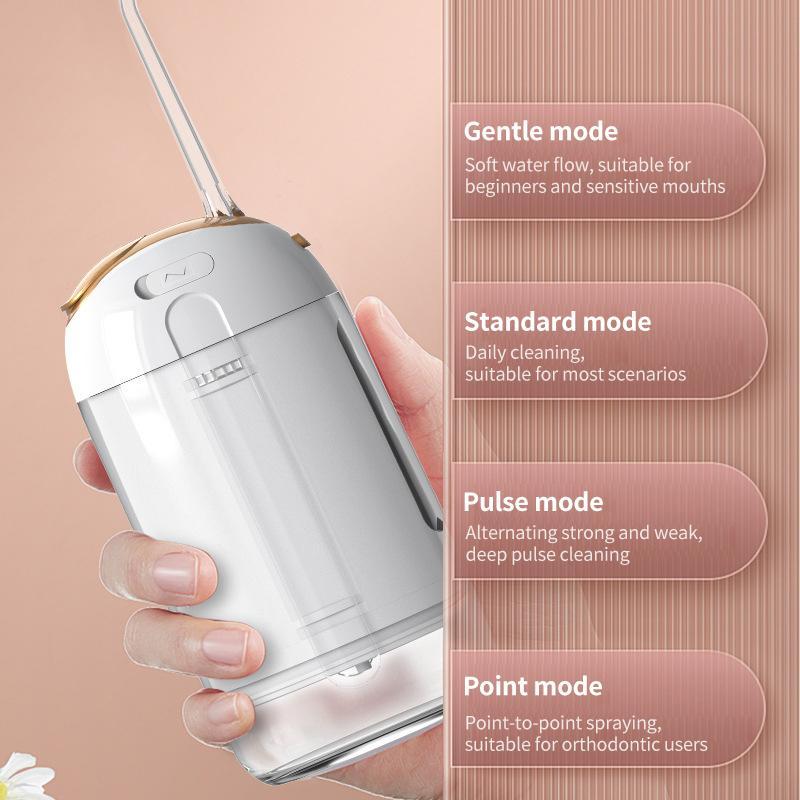 Portable Water Flosser For Teeth Cleaning With Retractable 200ml Tank 4 Cleaning Modes 3