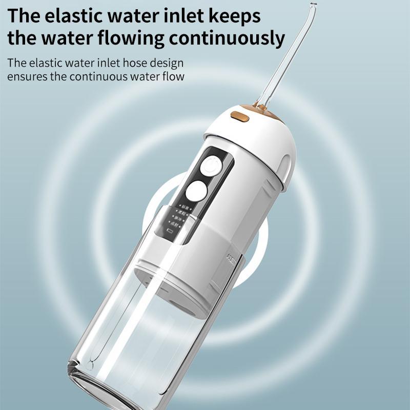 Portable Water Flosser For Teeth Cleaning With Retractable 200ml Tank 4 Cleaning Modes 6