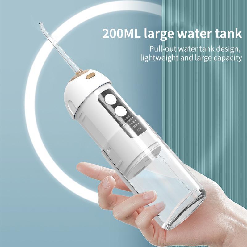 Portable Water Flosser For Teeth Cleaning With Retractable 200ml Tank 4 Cleaning Modes 7
