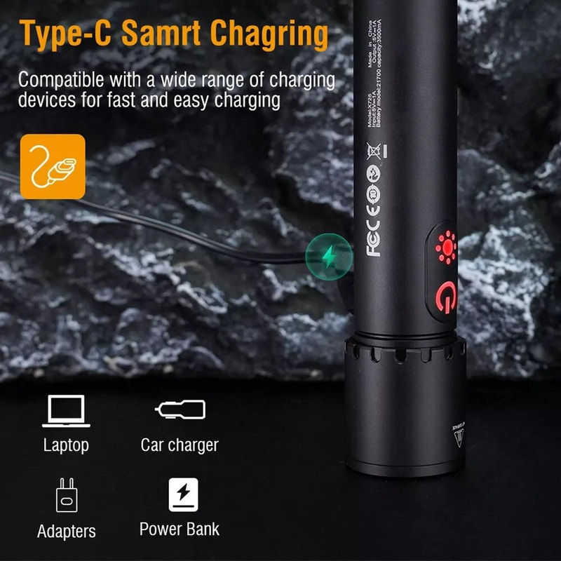 Waterproof Tactical Flashlight With Zoom COB Emergency Light 10