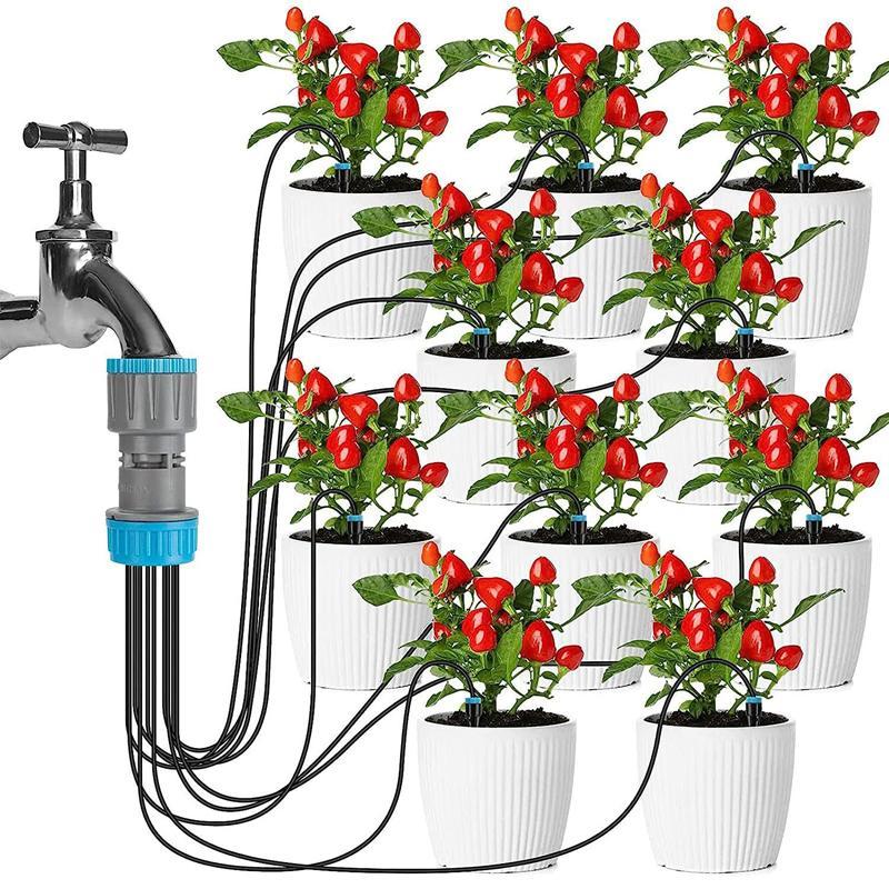 10-Head Adjustable Drip Irrigation Kit for Indoor & Outdoor Potted Plants