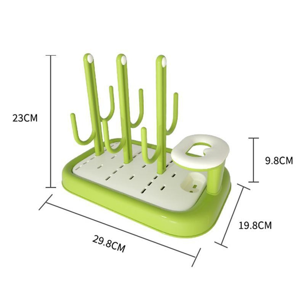 Baby Bottle Drying Rack With Brush Holder And Fast Drain Tray For Bottles Nipples 1