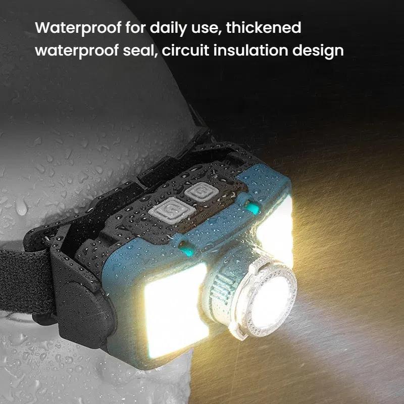 COB Motion Sensor LED Headlamp Rechargeable Mini Fishing And Camping Light 12