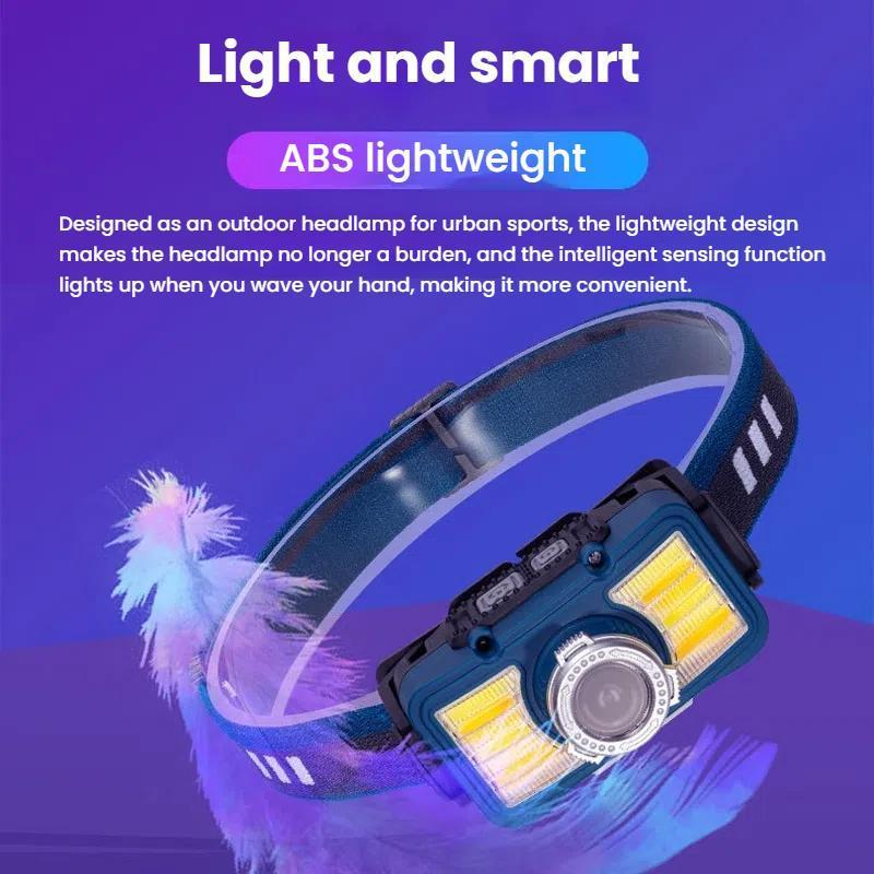 COB Motion Sensor LED Headlamp Rechargeable Mini Fishing And Camping Light 4