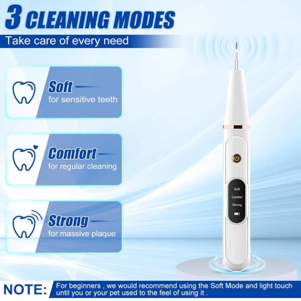 Ultrasonic Pet Teeth Cleaner Kit For Dogs Cats Plaque And Tartar Remover 2