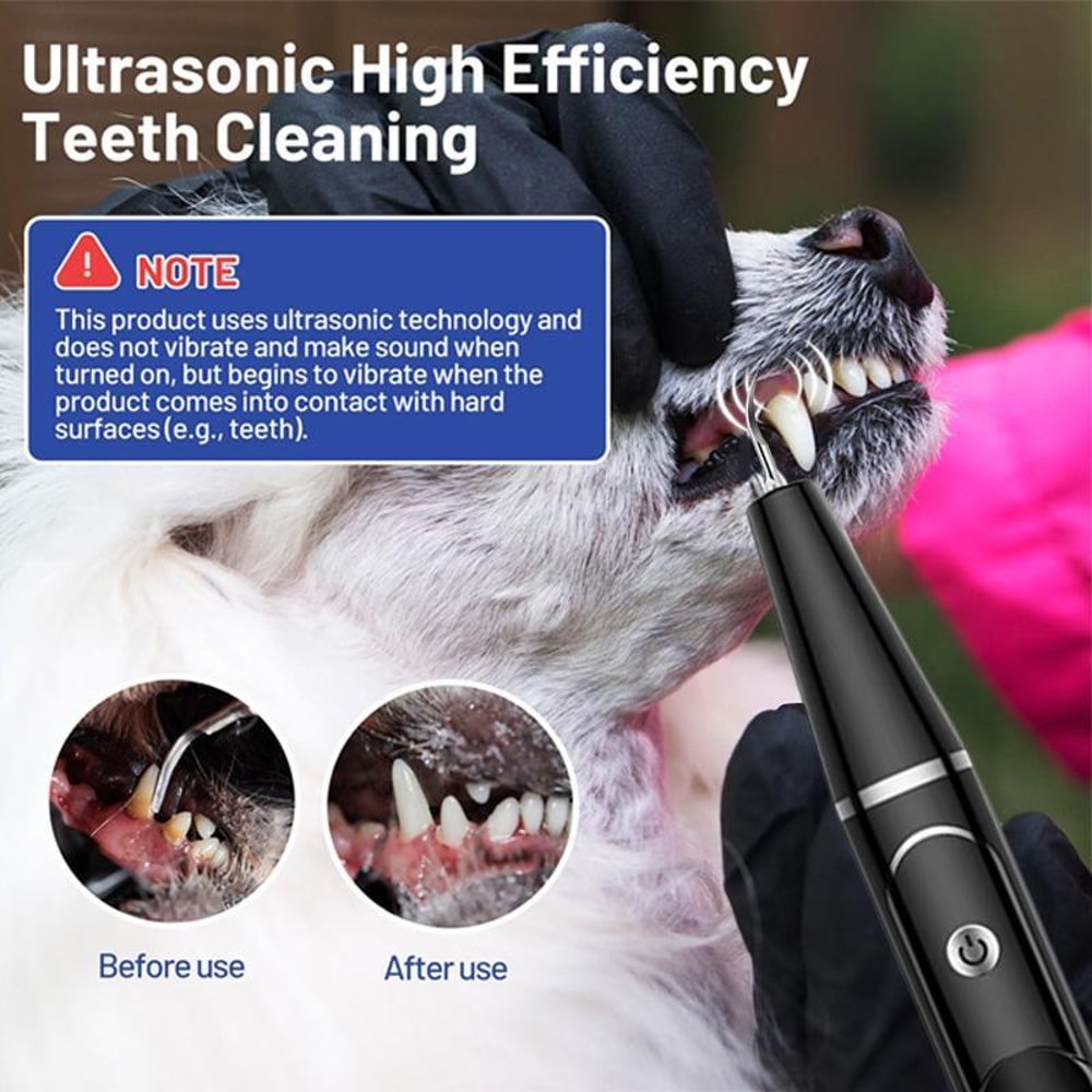 Ultrasonic Pet Teeth Cleaner Kit For Dogs Cats Plaque And Tartar Remover 6