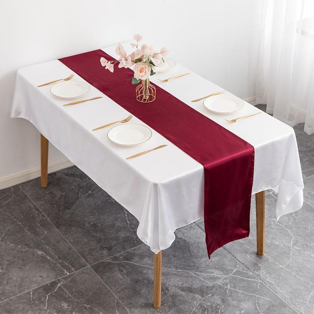 Luxury Satin Table Runner For Weddings Parties Elegant Dining Decor 8
