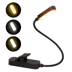rechargeable book light clip on reading lamp with adjustable brightness & 3 color modes