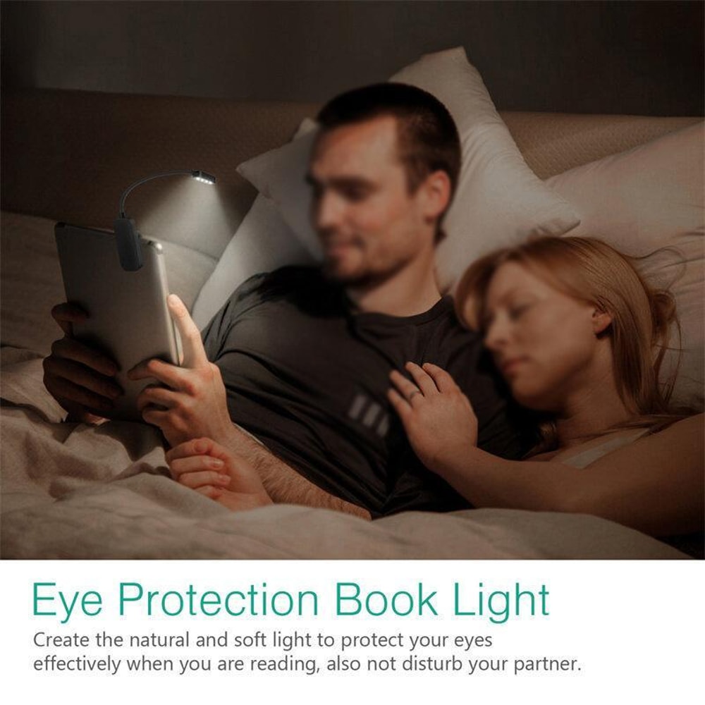 Rechargeable Book Light Clip On Reading Lamp With Adjustable Brightness 3 Color Modes 7