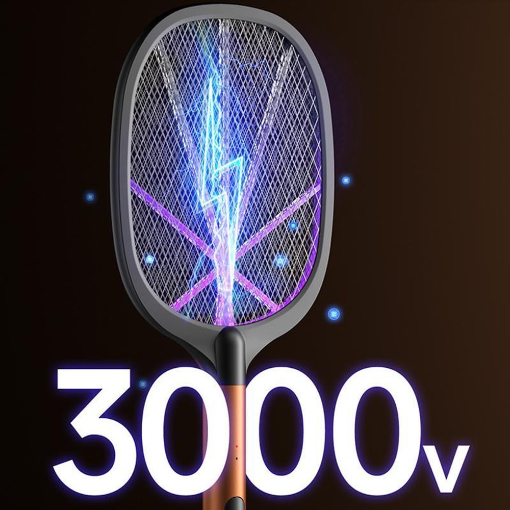 2-in-1 Rechargeable Electric Mosquito Swatter with UV Bug Zapper Light