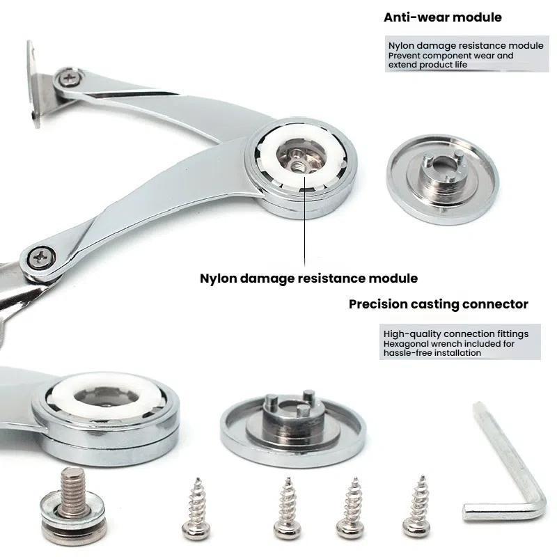 S-Shaped Lift Up Cabinet Hinge Support for Wardrobe & Flap Doors