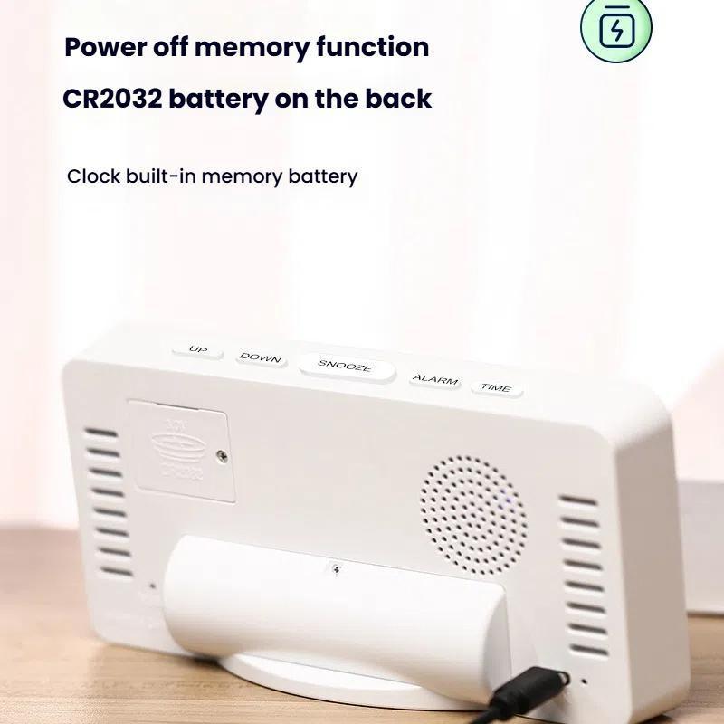 RGB Digital Alarm Clock With Dual Alarms 11 Color LED Display Adjustable Brightness 5